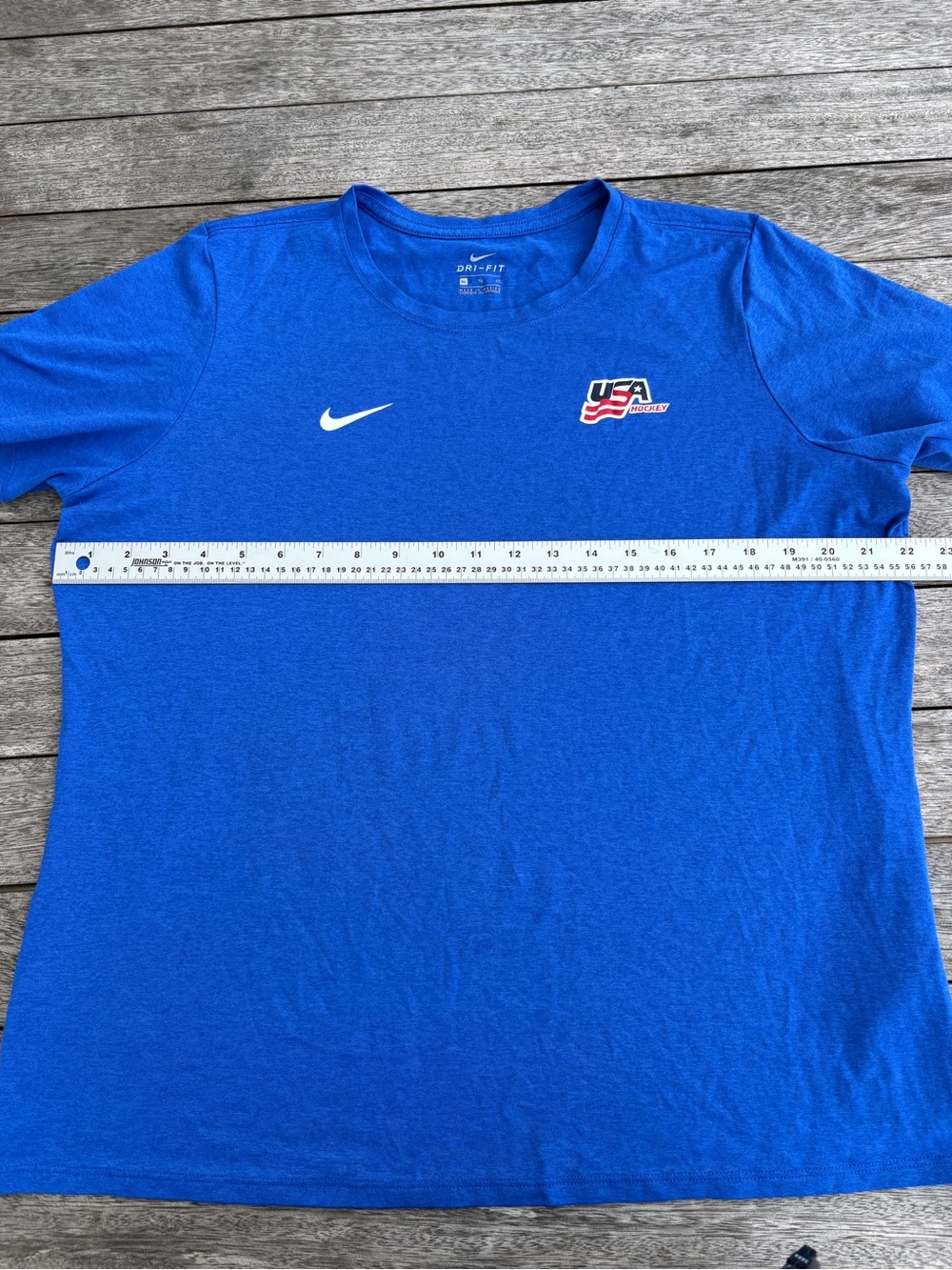 Nike Dry-Fit Hockey Women’s Royal Blue USA Logo Short Sleeve Tee - Picture 6 of 8